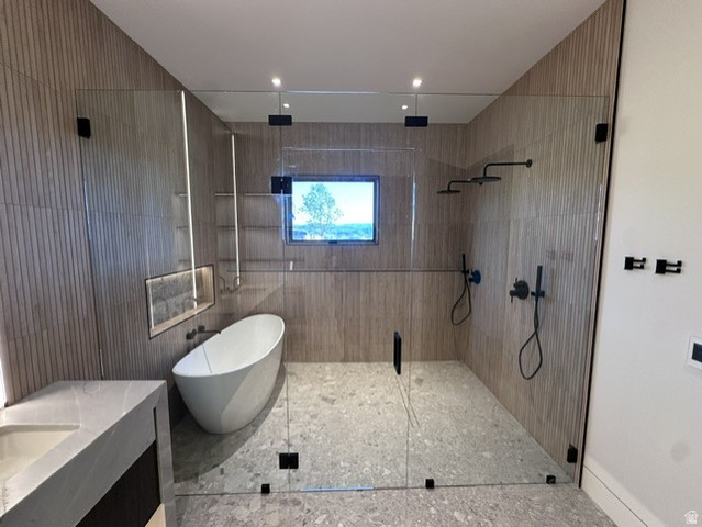 1918 Chimney Rock Road Heber City, UT 84032 - Photo 57 of 74 Spacious walk-in shower enclosure with a freestanding soaking tub