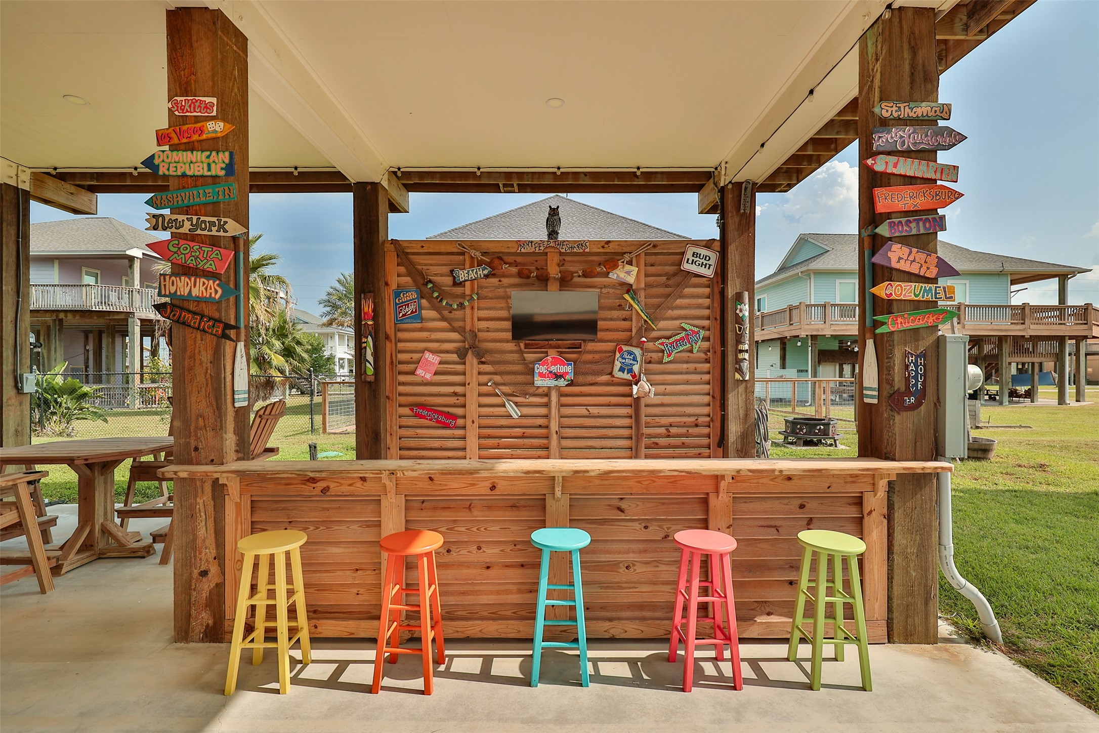 976 Albatros Crystal Beach, TX 77650 - Photo 24 of 30 a front view of a building with many windows