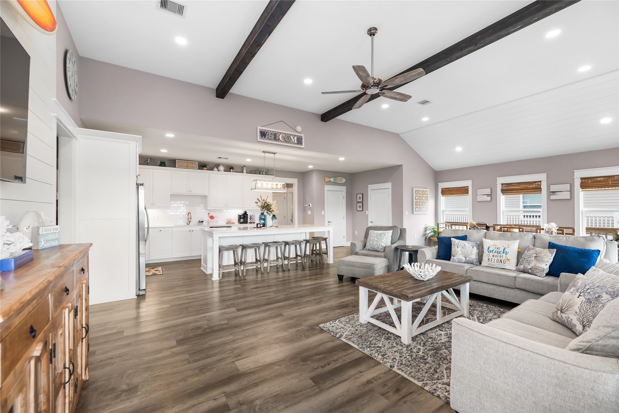 976 Albatros Crystal Beach, TX 77650 - Photo 5 of 30 a living room with furniture and a wooden floor