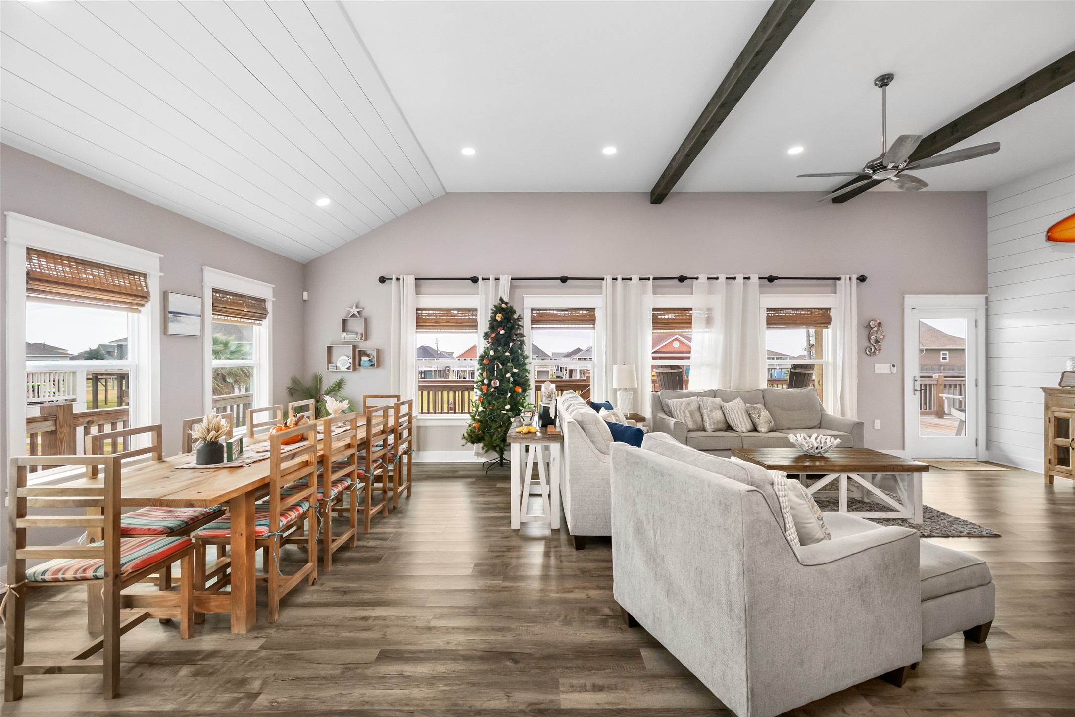 976 Albatros Crystal Beach, TX 77650 - Photo 9 of 30 a living room with furniture and wooden floor