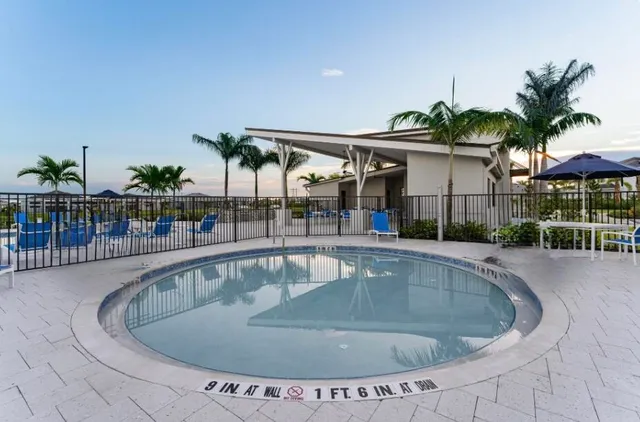 a view of outdoor space and swimming pool