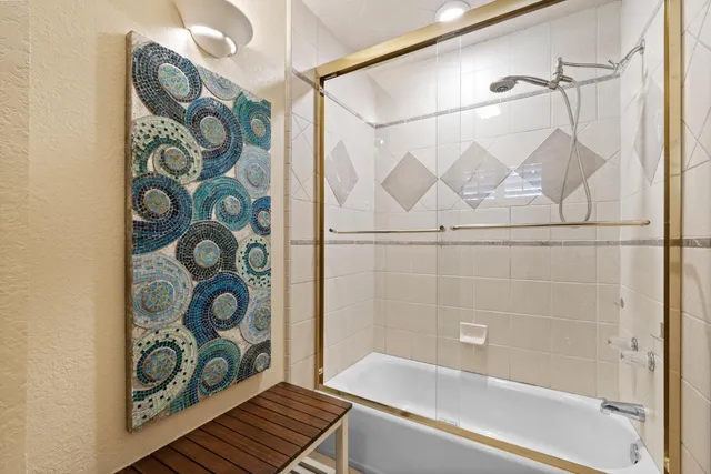 a view of a garden with a pathway