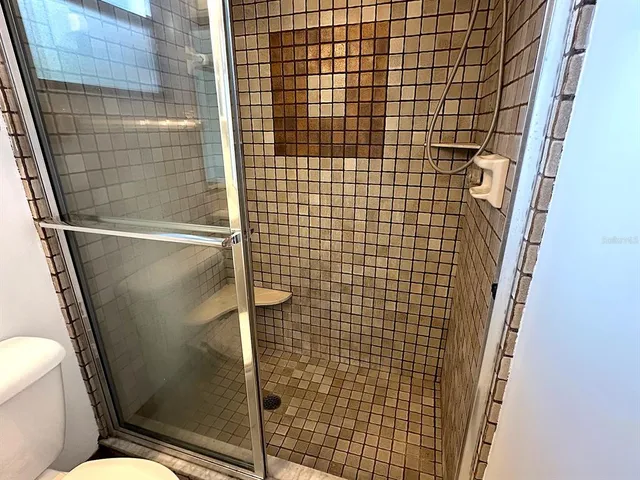 a bathroom with a shower