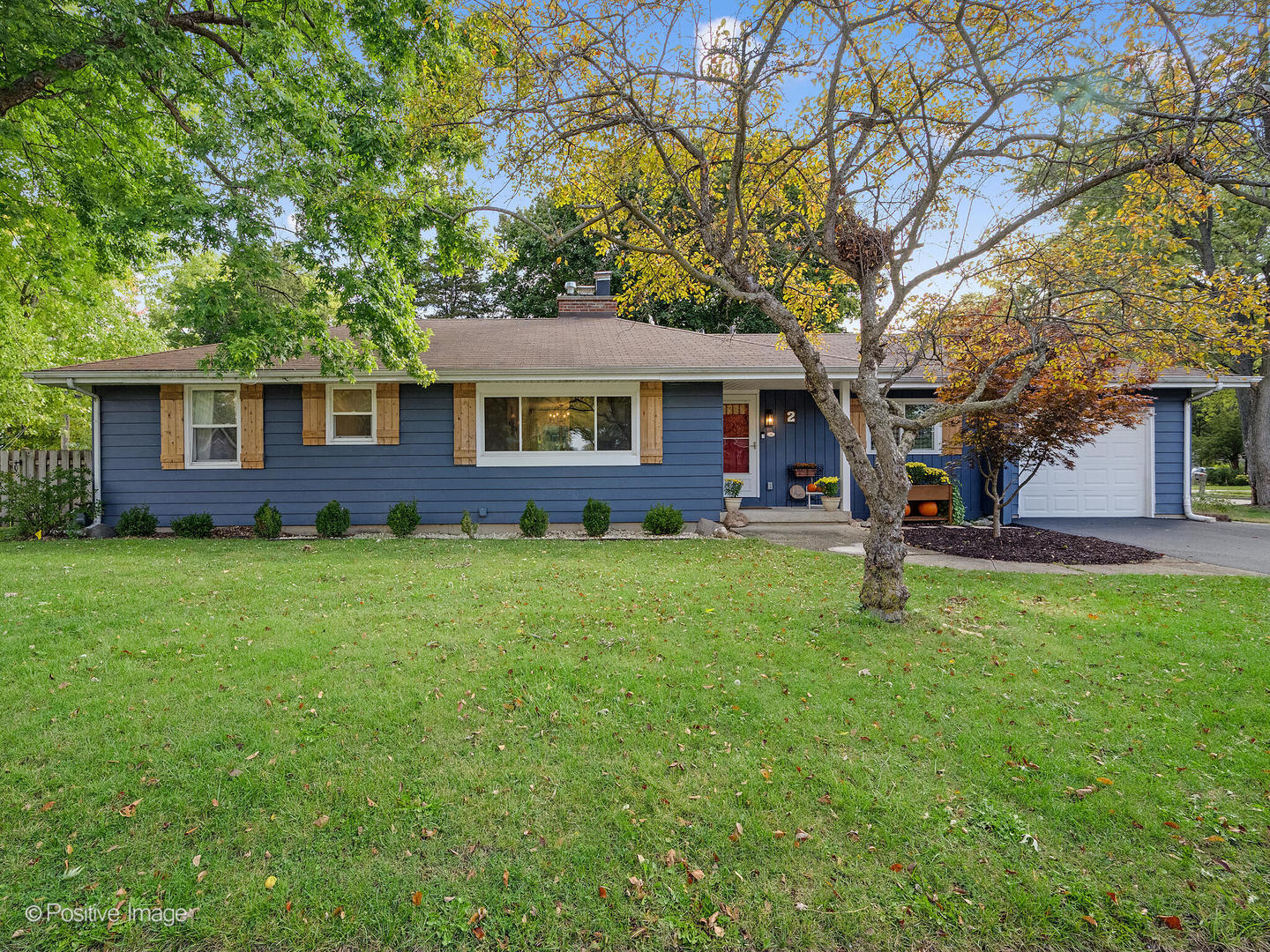 a house view with a garden space