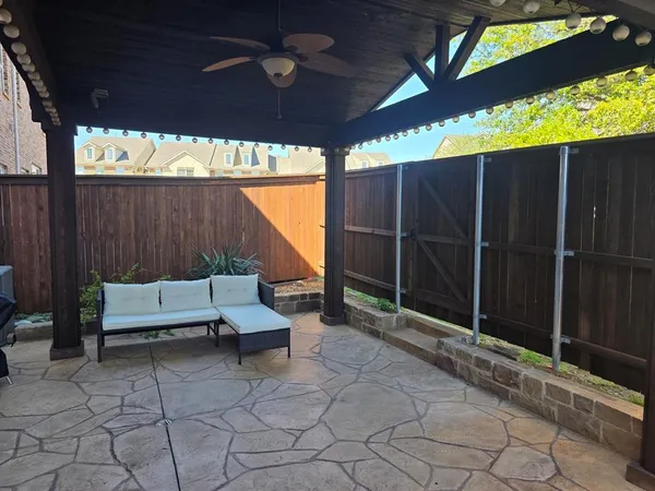 a outdoor space with furniture