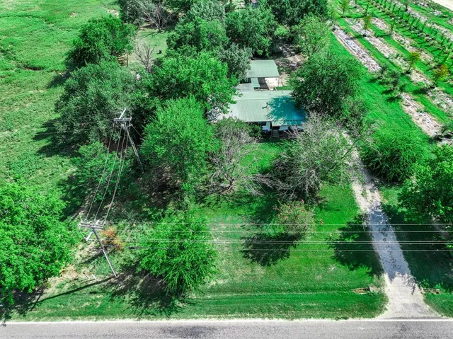 a view of a garden with a fountain