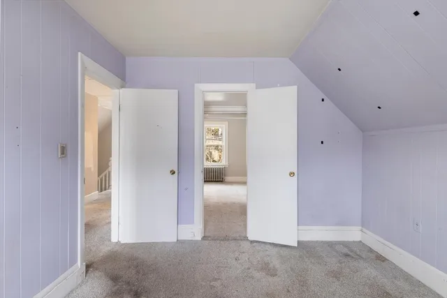 an empty room with closet