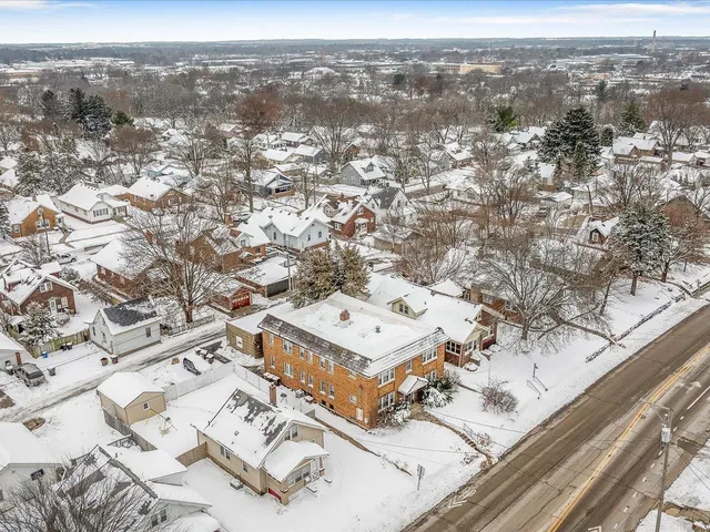 an aerial view of city