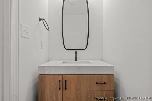 a sink with a mirror