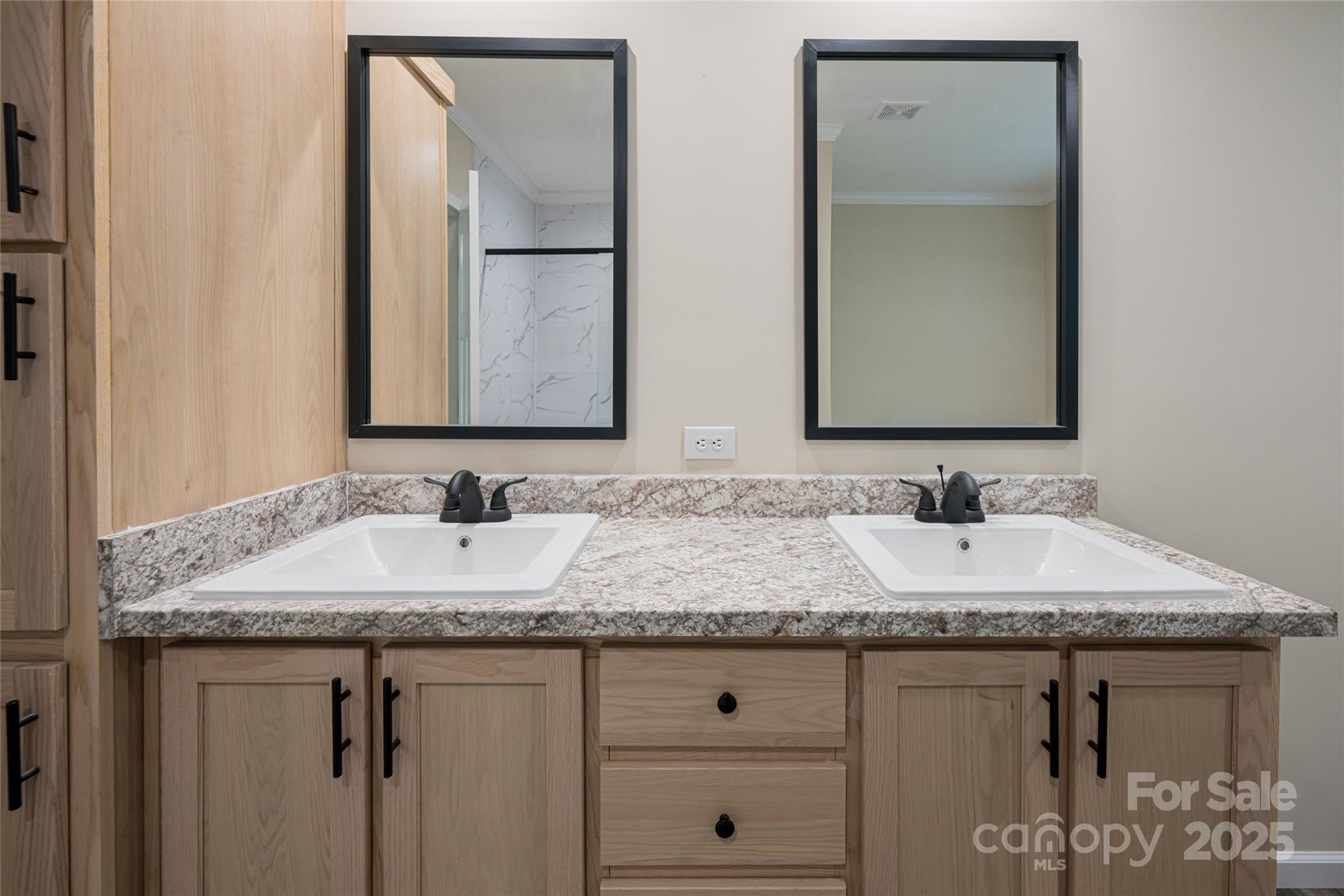 321 Flat Creek Road Black Mountain, NC 28711 - Photo 26 of 44 a bathroom with a granite countertop sink and a mirror