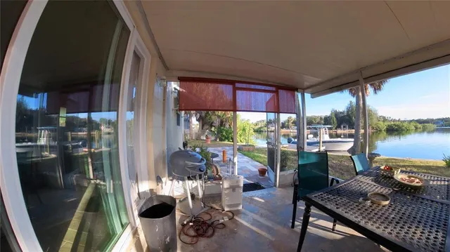 a view of a lake with a house