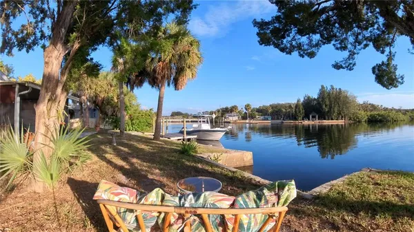 a view of a lake with houses
