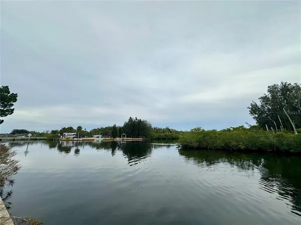 a view of a lake with houses