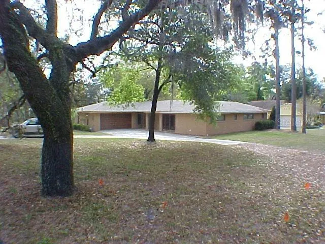 a view of a house with yard and tree
