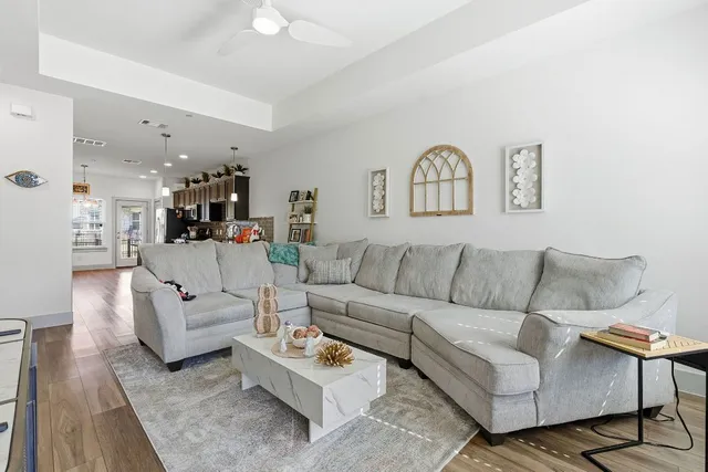 a living room with furniture and a couch