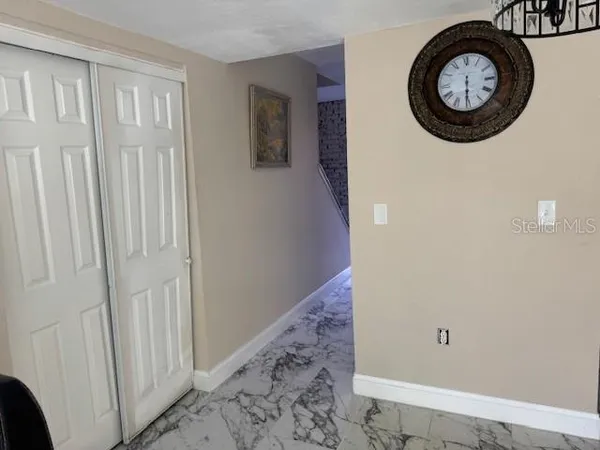 a view of a hallway with elevator
