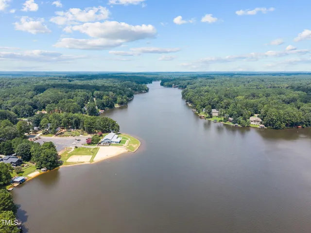 a view of a lake with outdoor space