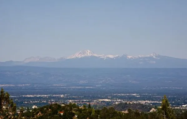 a view of city and mountain