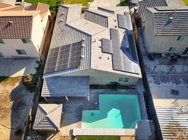 an aerial view of a house