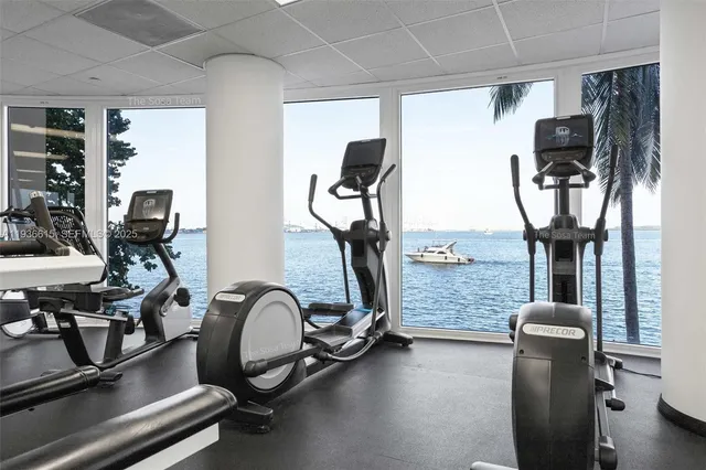 a room with gym equipment