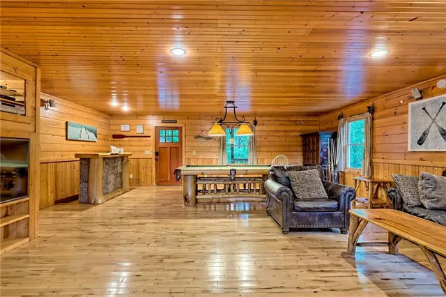 a view of room with stairs and a window
