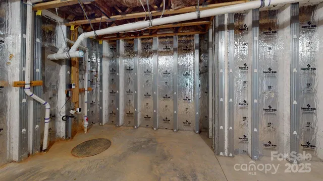 a view of a porch with a wooden door