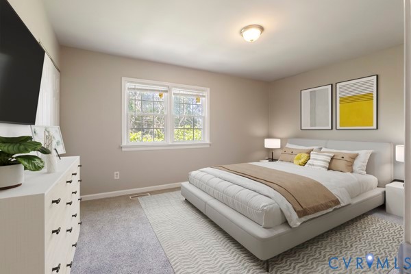 4605 Cogbill Road Richmond, VA 23234 - Photo 16 of 20 Carpeted room featuring dual windows, a flush-moun