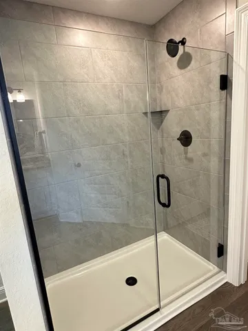 a bathroom with a shower
