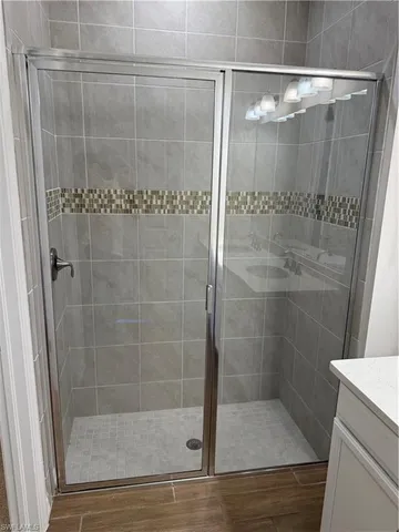 a bathroom with a shower