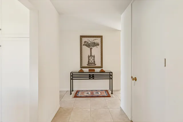 a view of a hallway with elevator