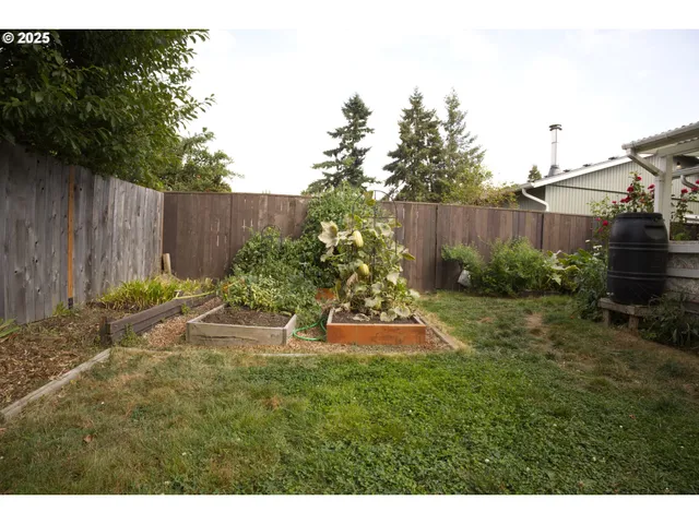 a view of a backyard