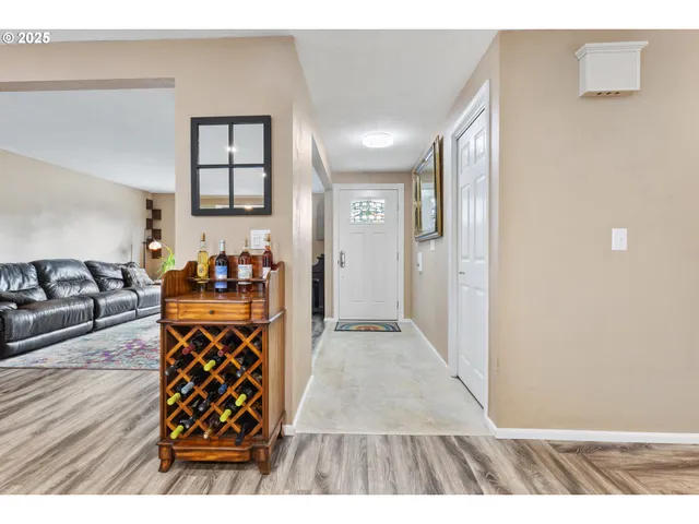 a outdoor space with wooden floor