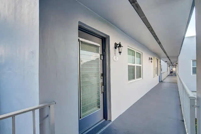 a hallway with windows