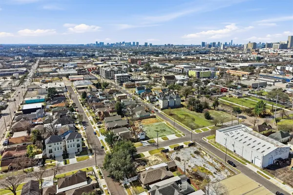 an aerial view of a city