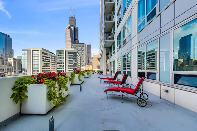 a view of a chairs in a patio