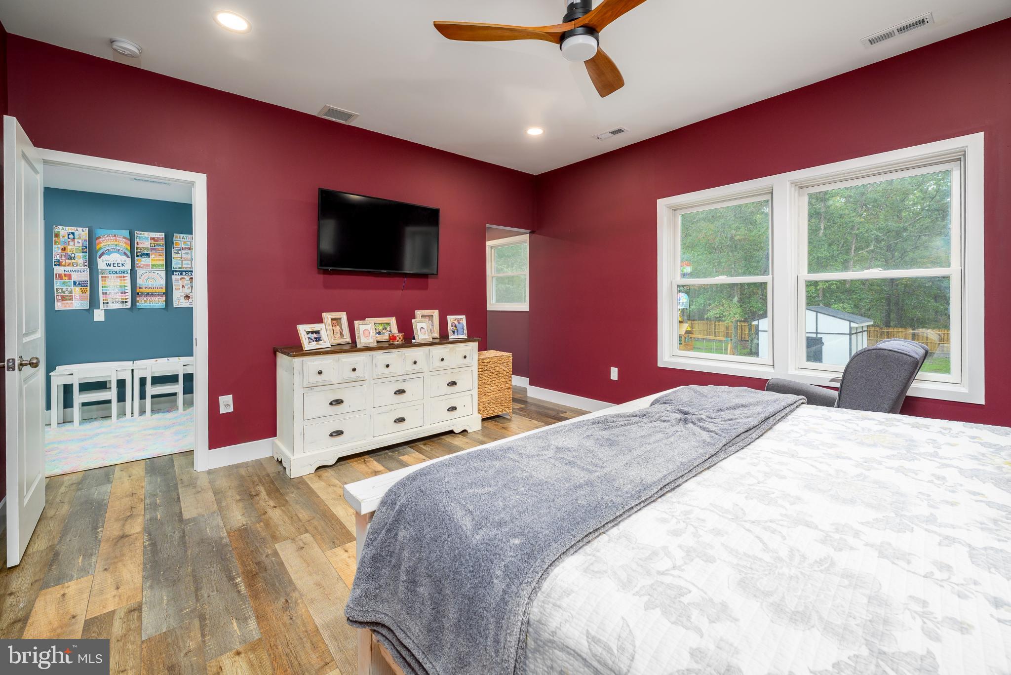 453 Stage Road Little Egg Harbor, NJ 08087 - Photo 45 of 54 Charming bedroom with rich burgundy walls.