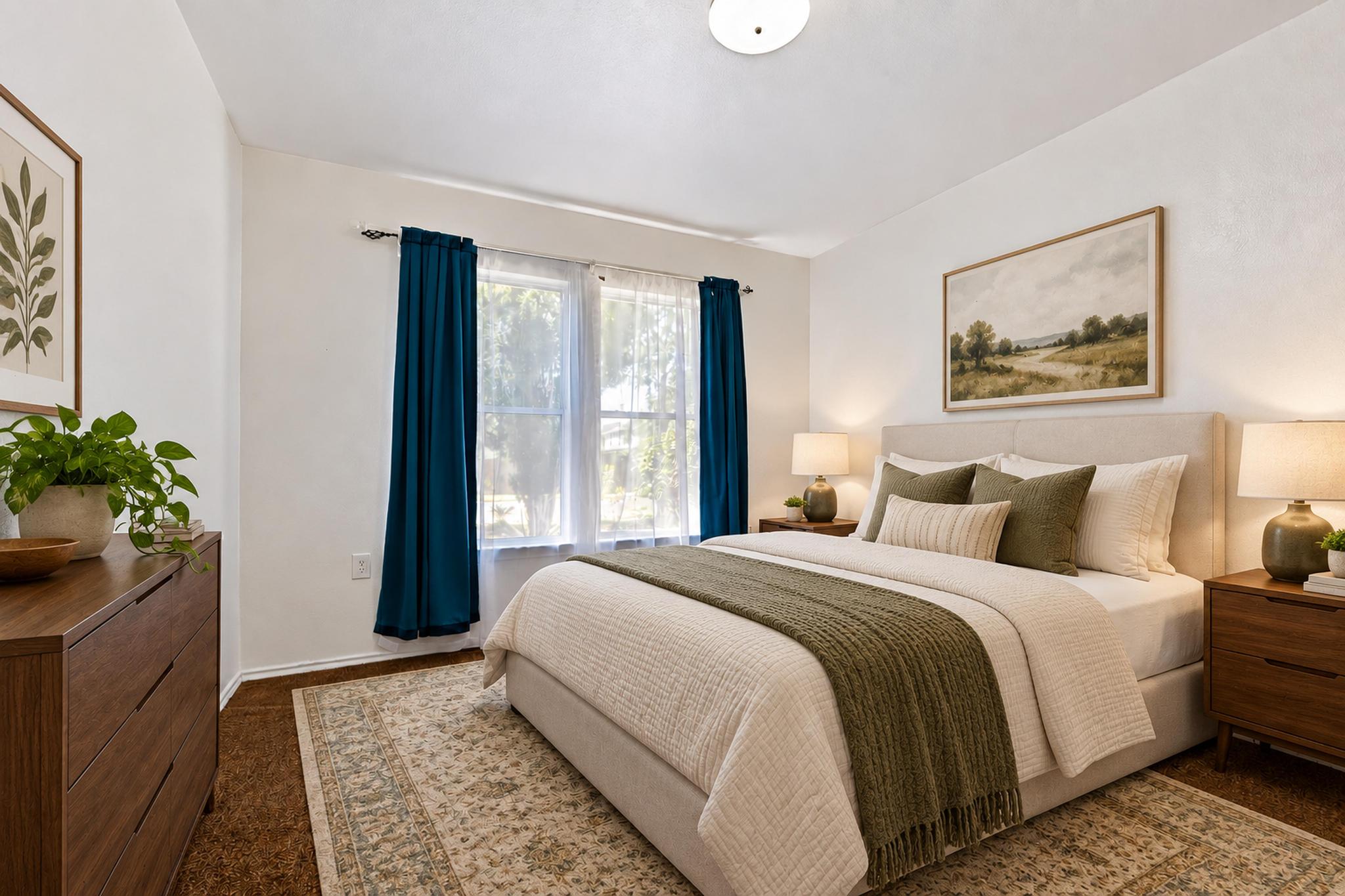 7317 Marble Ridge Drive Austin, TX 78747 - Photo 21 of 30 Double windows frame outdoor views in this inviting bedroom finished with rich carpet flooring.