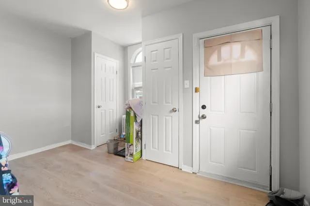 an empty room with closet