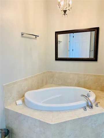 a bathroom with a bathtub