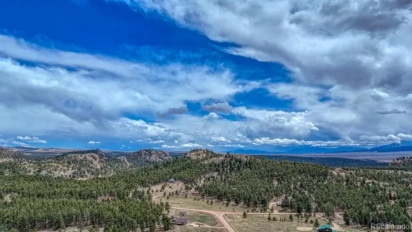 a view of a city with green space