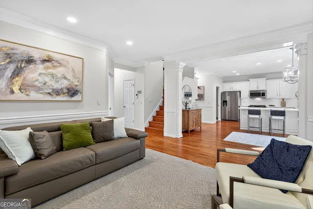 a workspace with furniture and a window