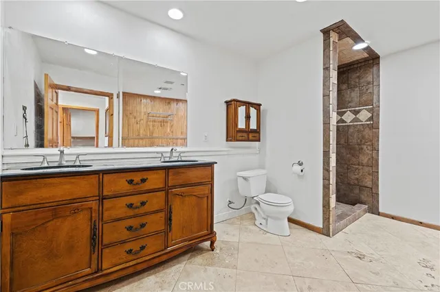 a view of a wooden deck next to a yard