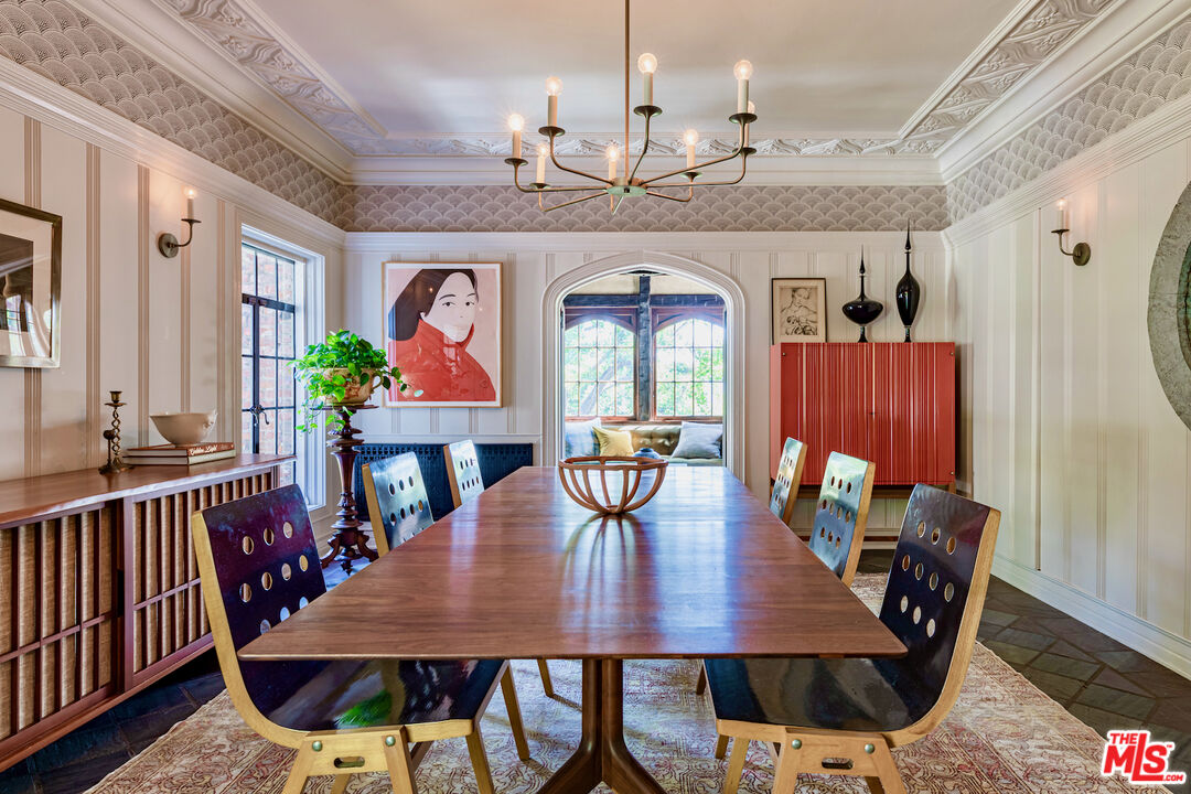 3701 Shannon Road Los Angeles, CA 90027 - Photo 14 of 54 a view of a dining room with furniture and wooden floor