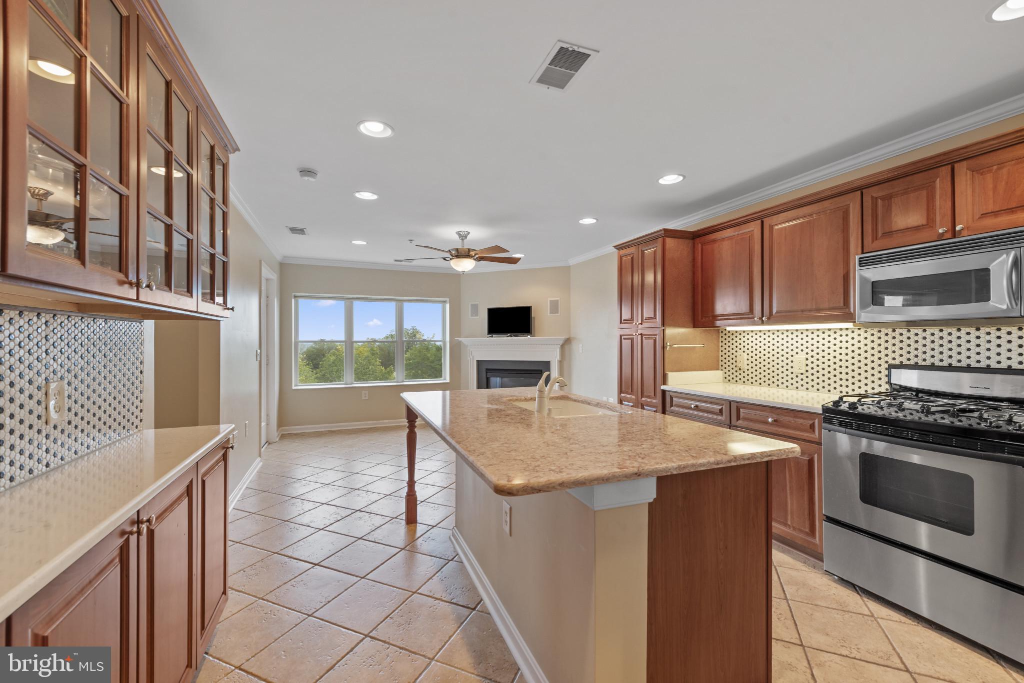 12240 Roundwood Road, Unit 704 Lutherville-Timonium, MD 21093 - Photo 10 of 22 a kitchen with stainless steel appliances granite countertop a stove and a sink