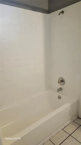 a bathroom with a bathtub