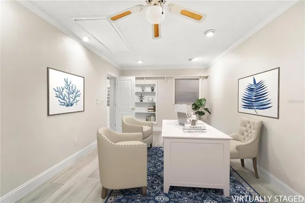 a view of a garage with furniture