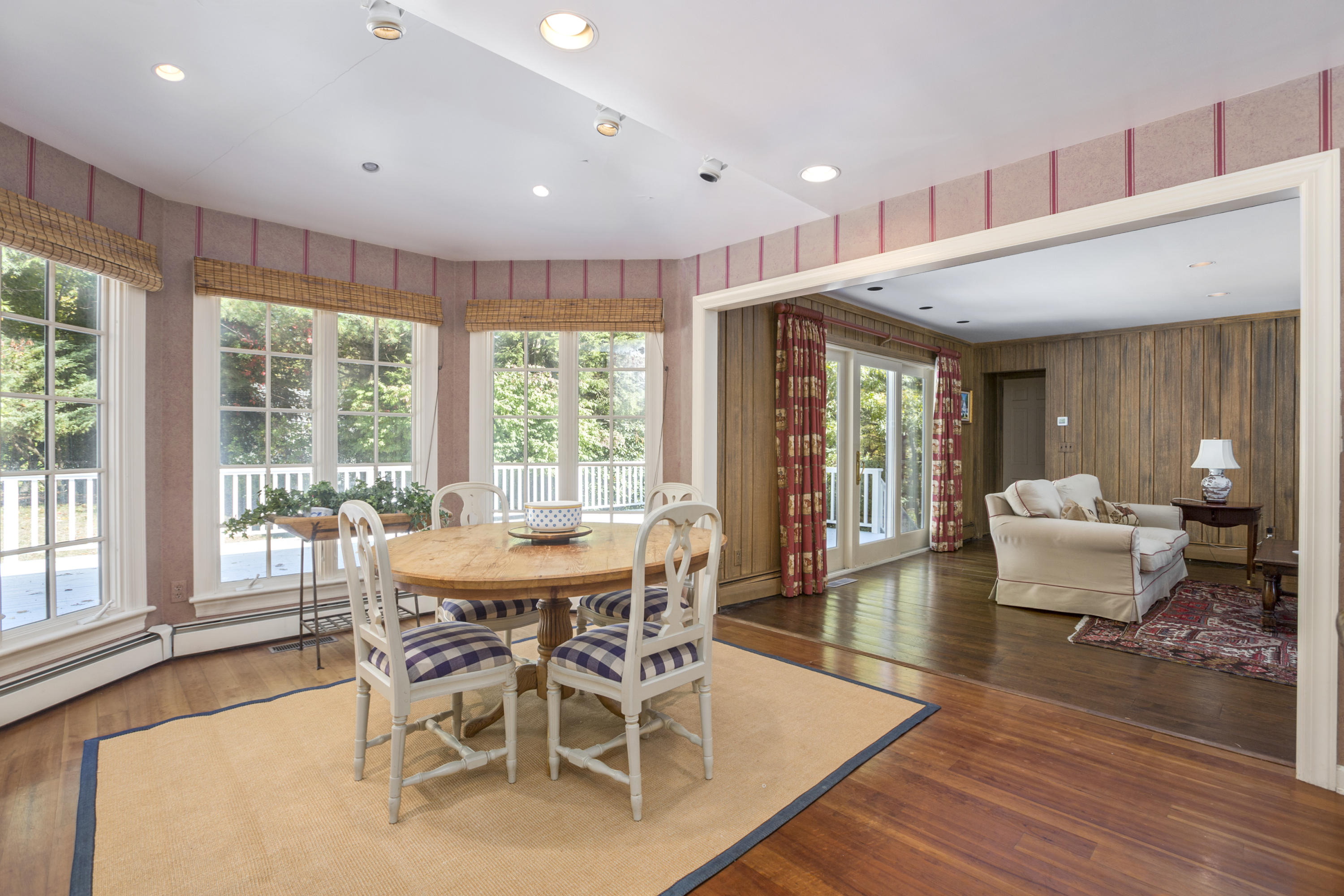 75 Delafield Island Road Darien, CT 06820 - Photo 10 of 28 a view of a dining room with furniture window and wooden floor