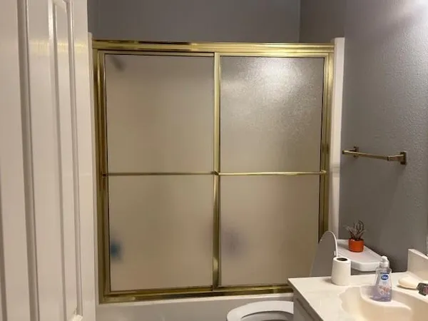 a bathroom with a shower