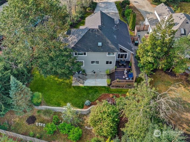 an aerial view of a house