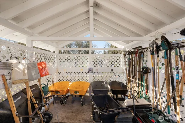 a view of a swimming pool with a yard